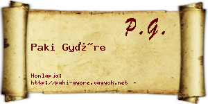Paki Györe névjegykártya